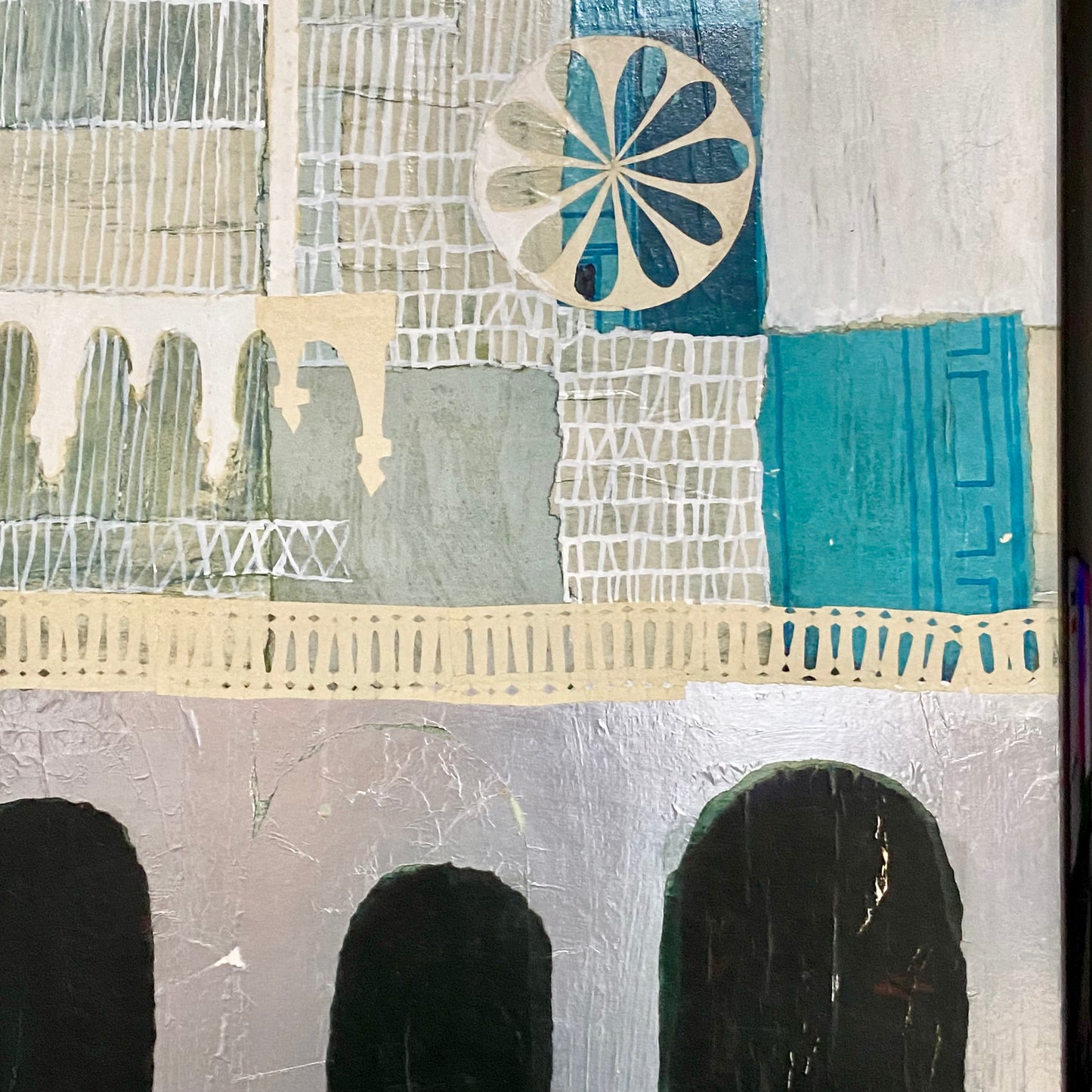 Vintage Original Collage La Cattedrale Fine Art Signed Rosina Wachtmeister 1985