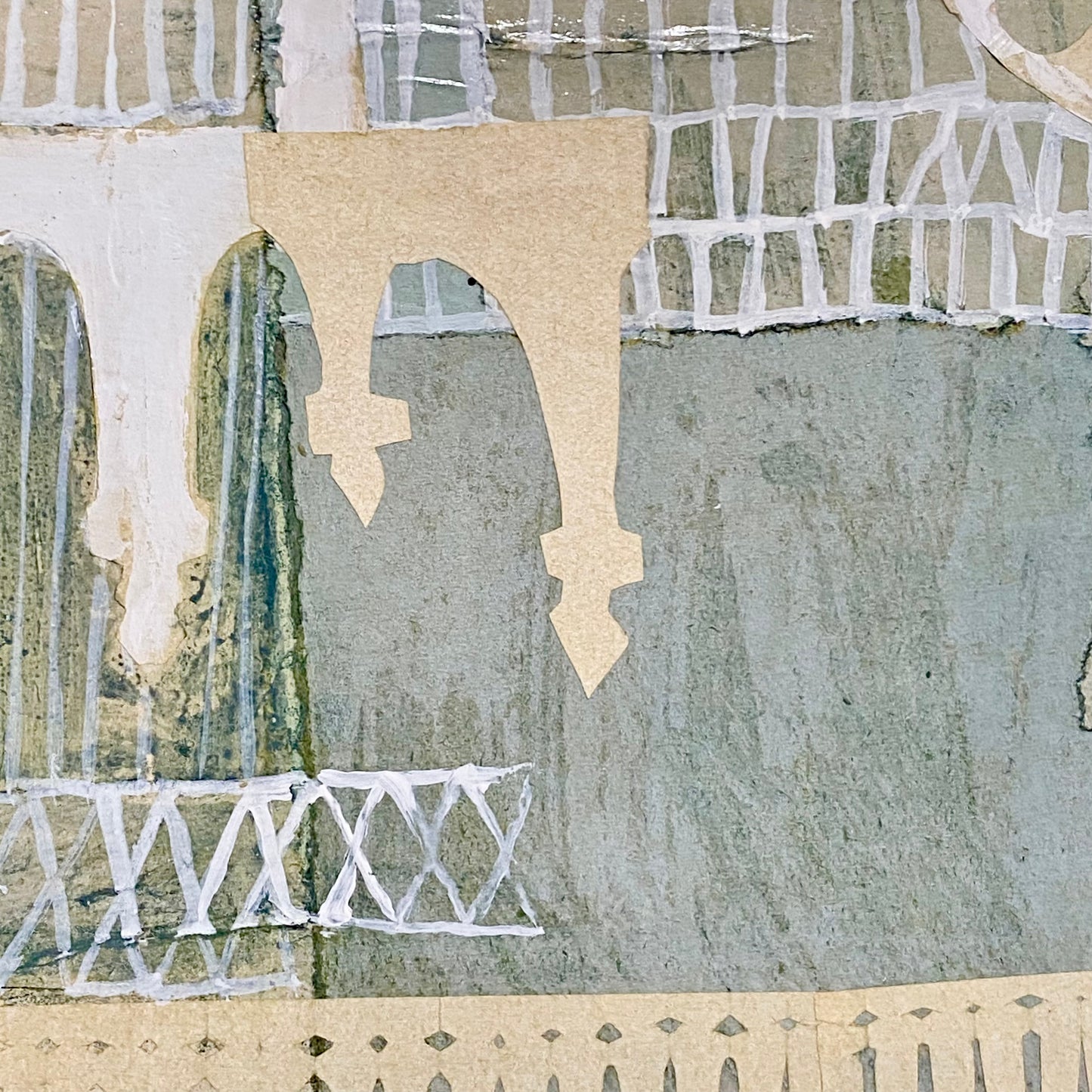 Vintage Original Collage La Cattedrale Fine Art Signed Rosina Wachtmeister 1985