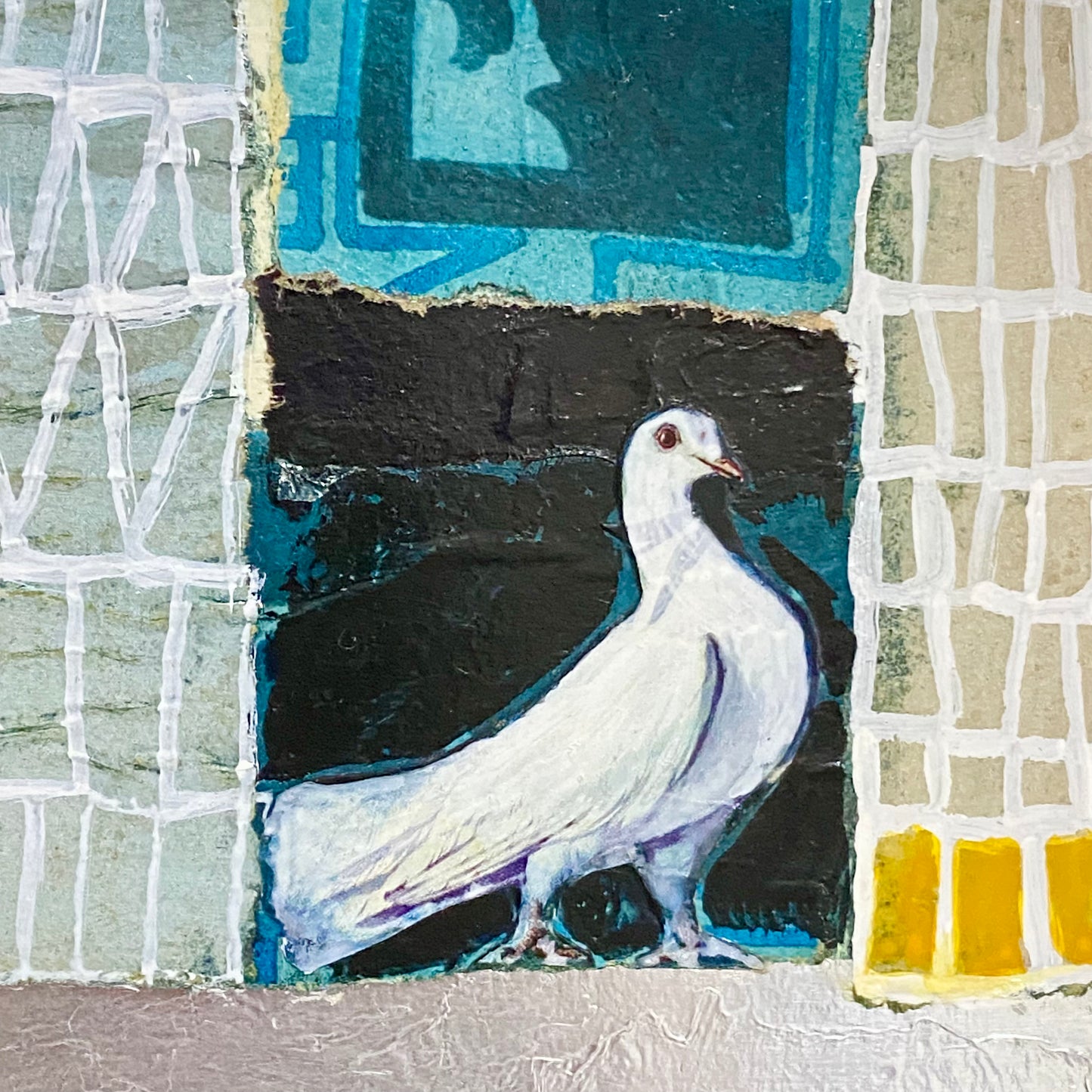 Vintage Original Collage La Cattedrale Fine Art Signed Rosina Wachtmeister 1985