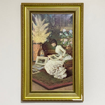 Antique Viewing The Portfolio Oil Painting After Giuseppe De Sanctis 1884 Signed