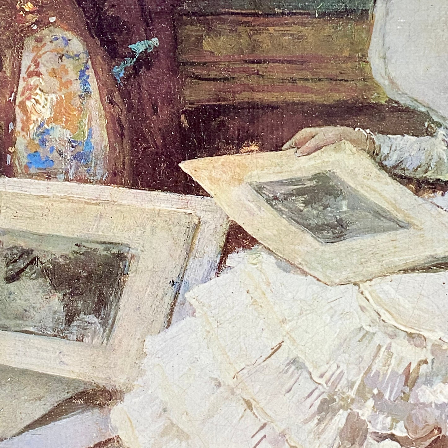 Antique Viewing The Portfolio Oil Painting After Giuseppe De Sanctis 1884 Signed