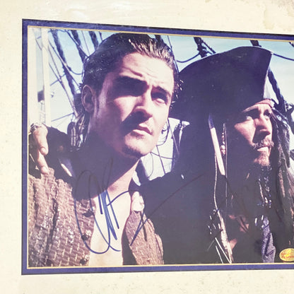 Johnny Depp & Orlando Bloom Pirates Of The Caribbean PSA Signed Art Framed Rare