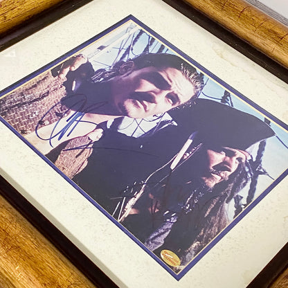 Johnny Depp & Orlando Bloom Pirates Of The Caribbean PSA Signed Art Framed Rare