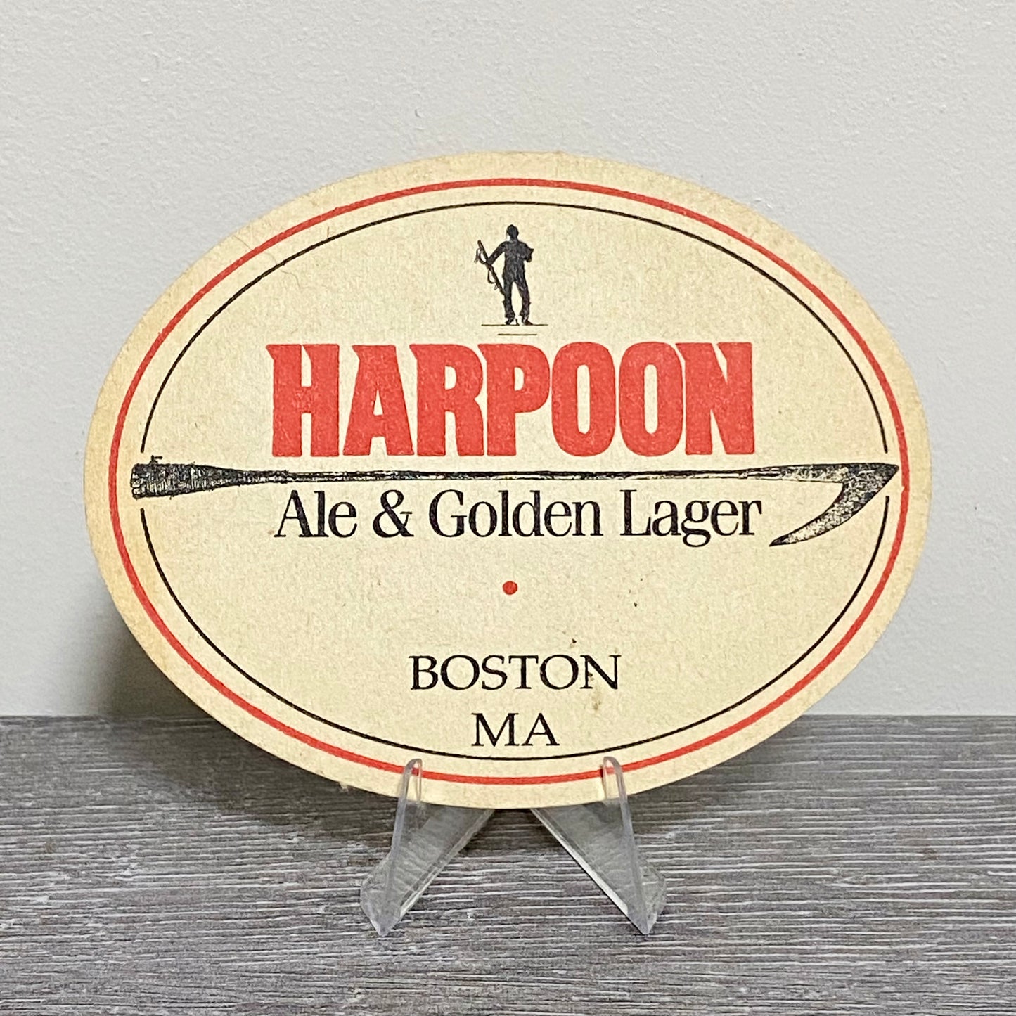 Vintage Harpoon Ale & Golden Lager Brewery Beer Mat Boston Collectible Coaster