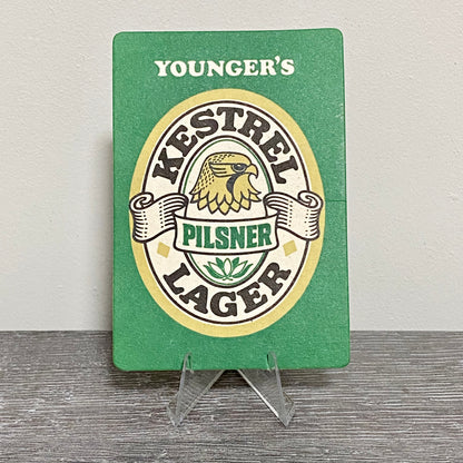 Vintage William Younger’s Kestrel Pilsner Lager Beer Mat Collectible Pub Coaster