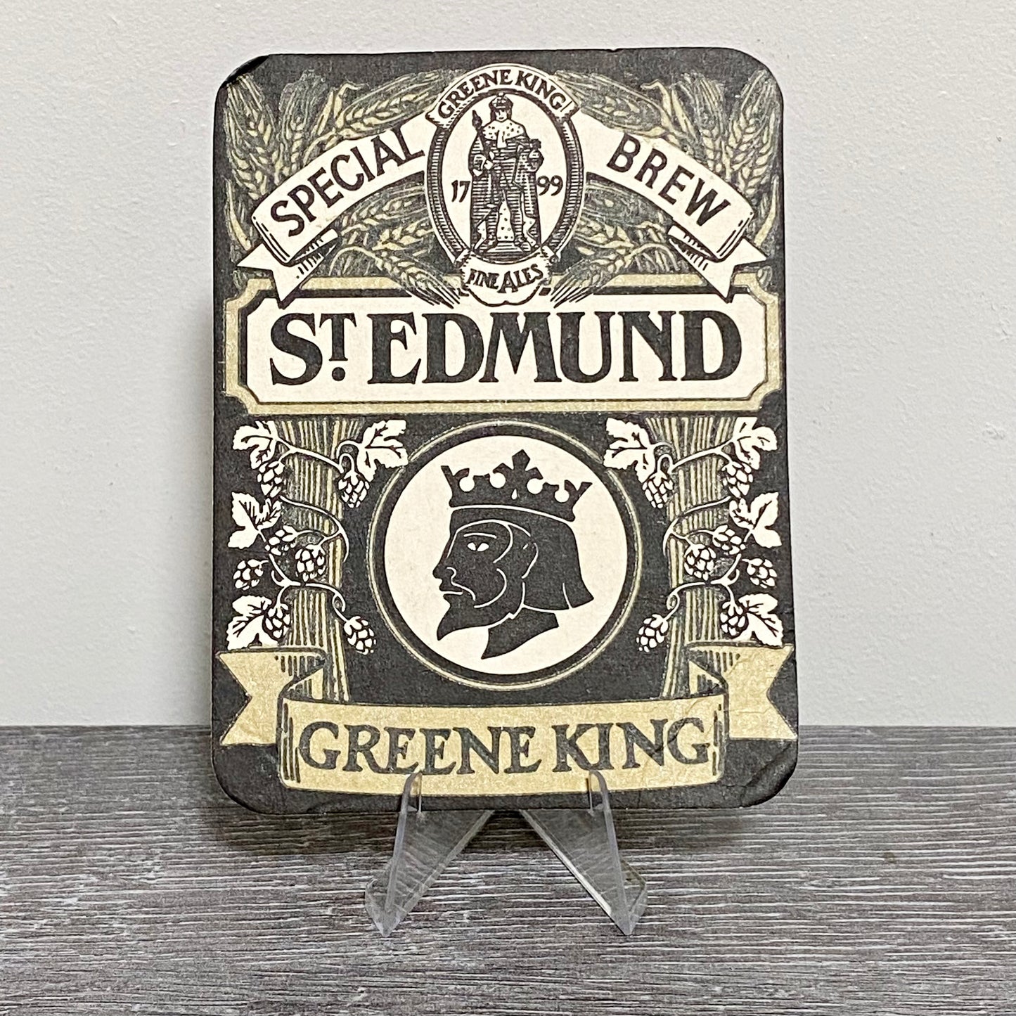 Vintage Special Brew St. Edmund Greene King Beer Mat Collectible Pub Bar Coaster