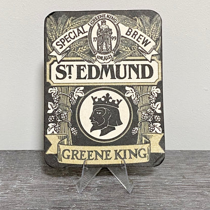 Vintage Special Brew St. Edmund Greene King Beer Mat Collectible Pub Bar Coaster