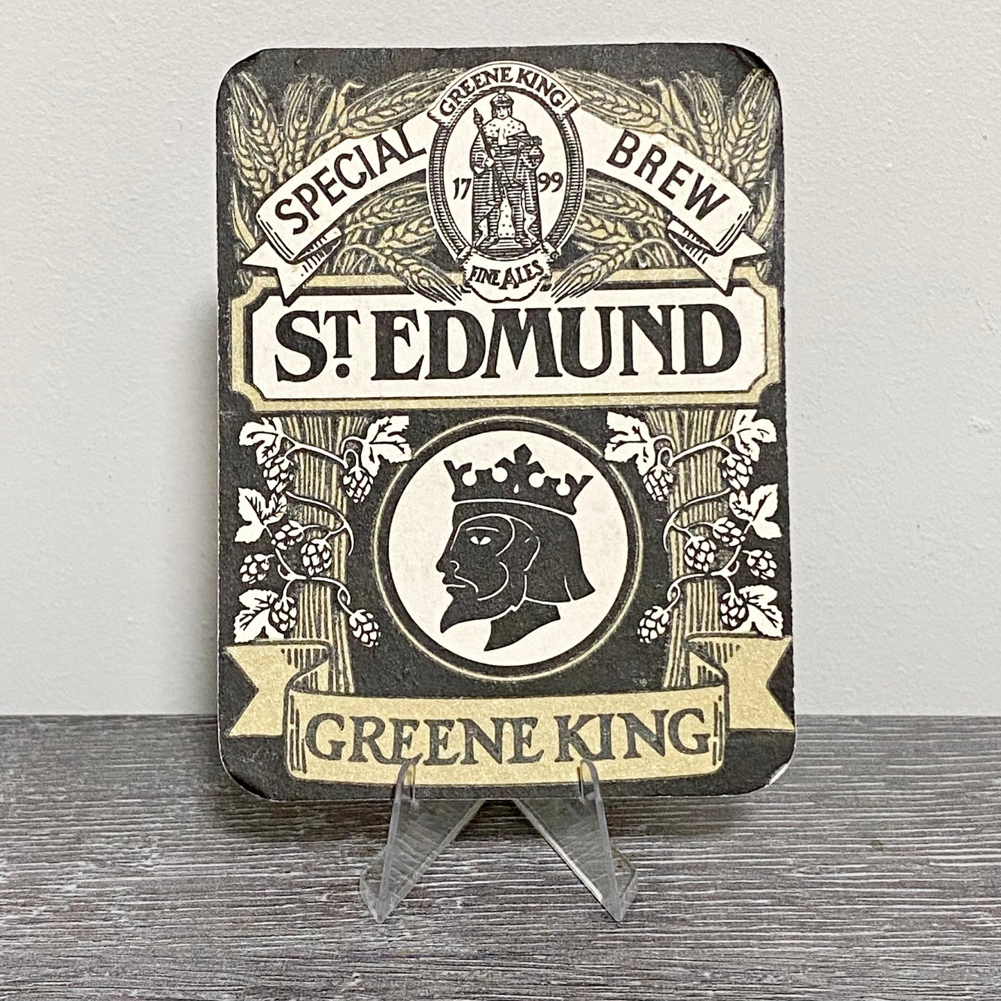 Vintage Special Brew St. Edmund Greene King Beer Mat Collectible Pub Bar Coaster
