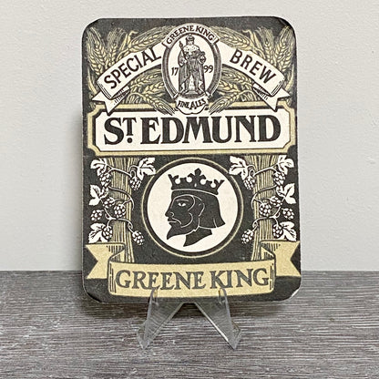 Vintage Special Brew St. Edmund Greene King Beer Mat Collectible Pub Bar Coaster