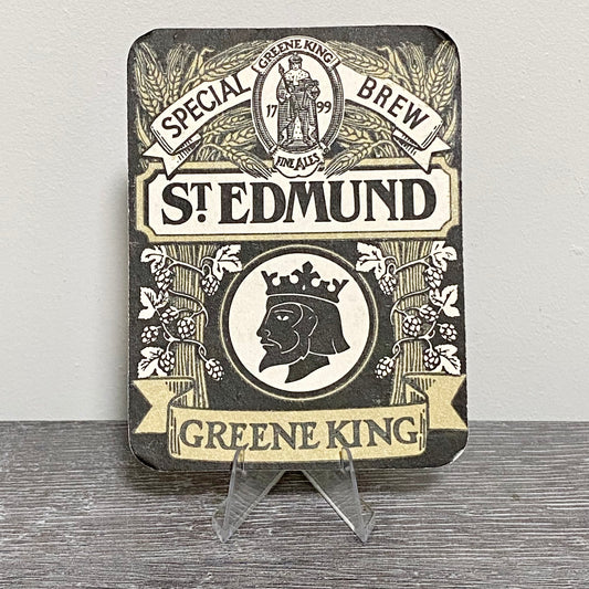 Vintage Special Brew St. Edmund Greene King Beer Mat Collectible Pub Bar Coaster