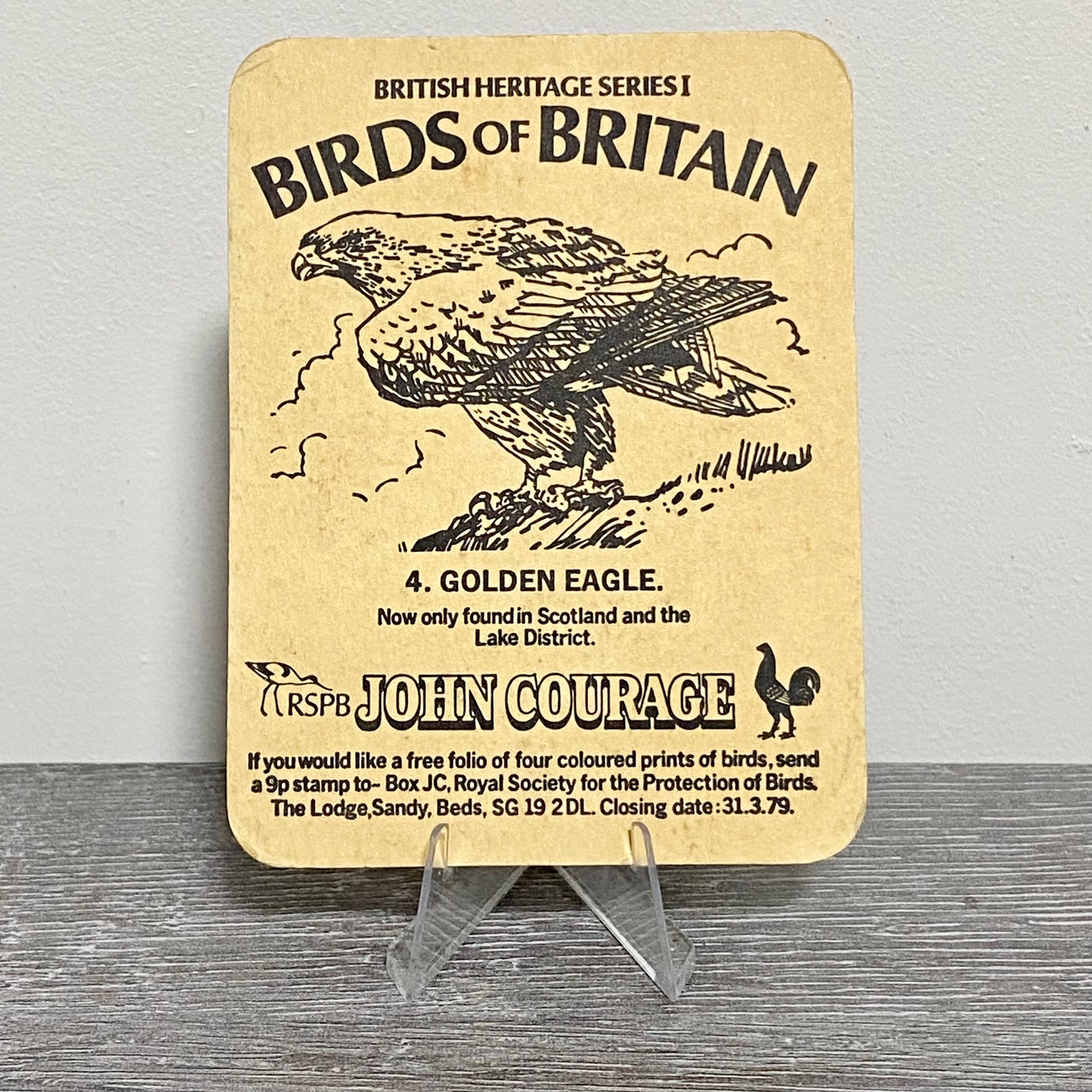 Vintage Birds Of Britain Courage Brewery Beer Mat Collectible 1970s Coaster Rare