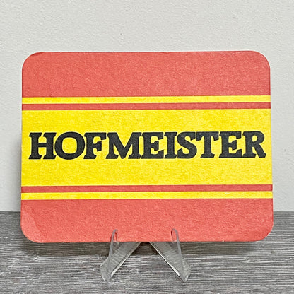 Vintage Hofmeister Red & Yellow Brewery Beer Mat Collectible 1980s Coaster Rare