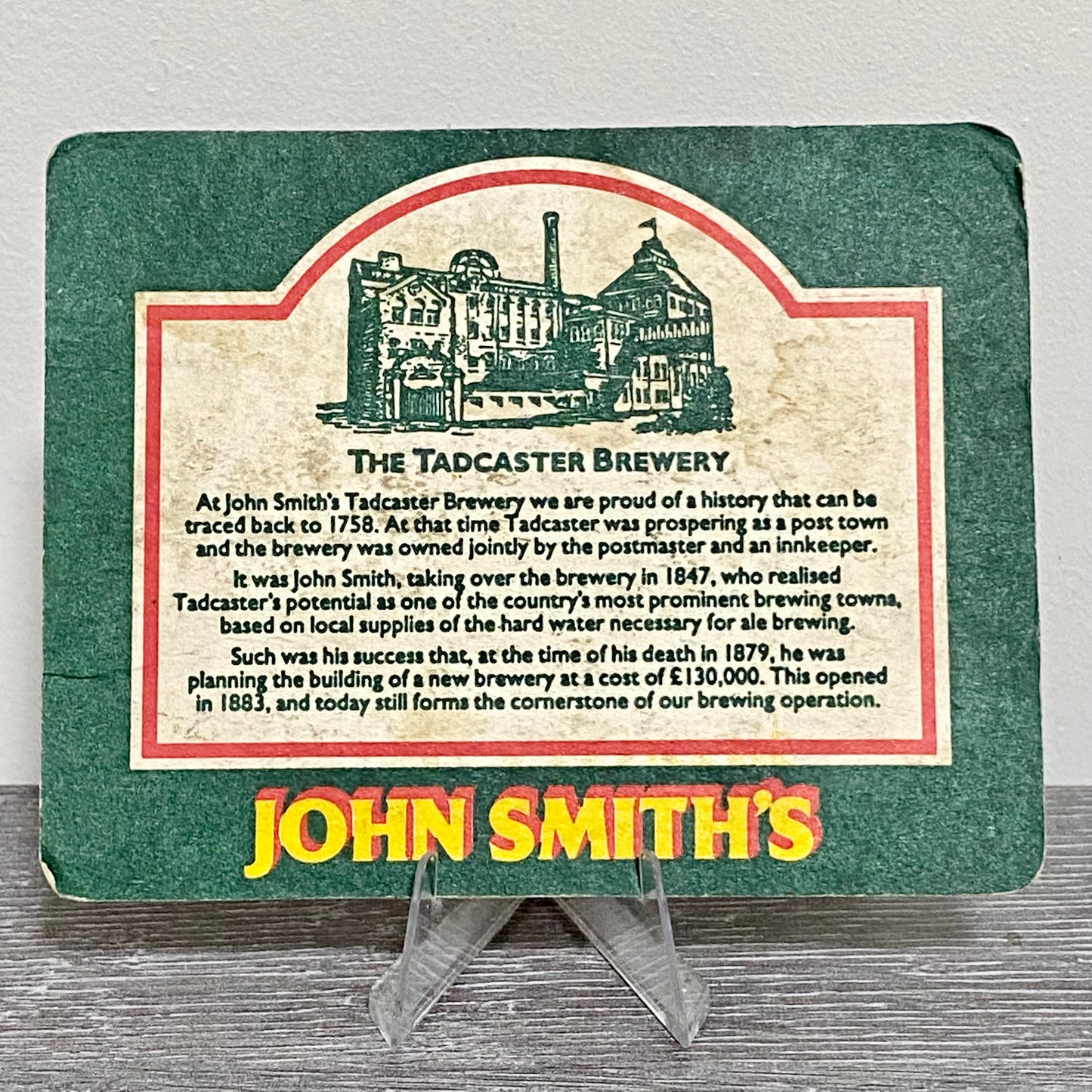 Vintage John Smith’s Bitter The Tadcaster Brewery Beer Mat Collectible Coaster