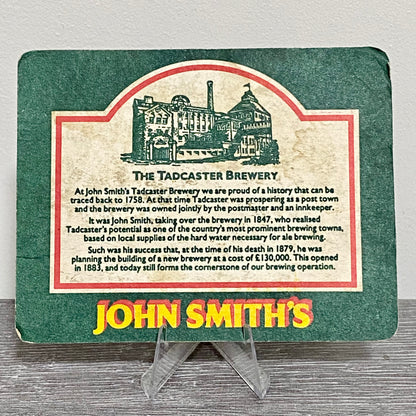 Vintage John Smith’s Bitter The Tadcaster Brewery Beer Mat Collectible Coaster