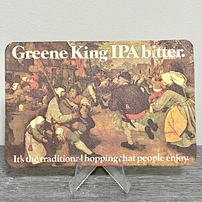 Vintage Greene King IPA Bitter Brewery Beer Mat Collectible 1980s Coaster Rare