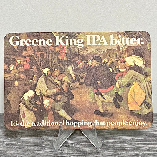 Vintage Greene King IPA Bitter Brewery Beer Mat Collectible 1980s Coaster Rare
