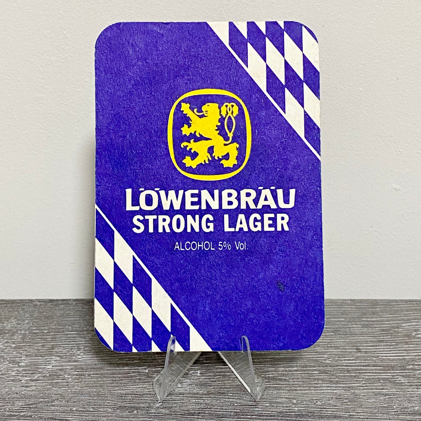 Vintage Löwenbräu Strong Lager Brewery Blue Beer Mat Collectible Bar Pub Coaster