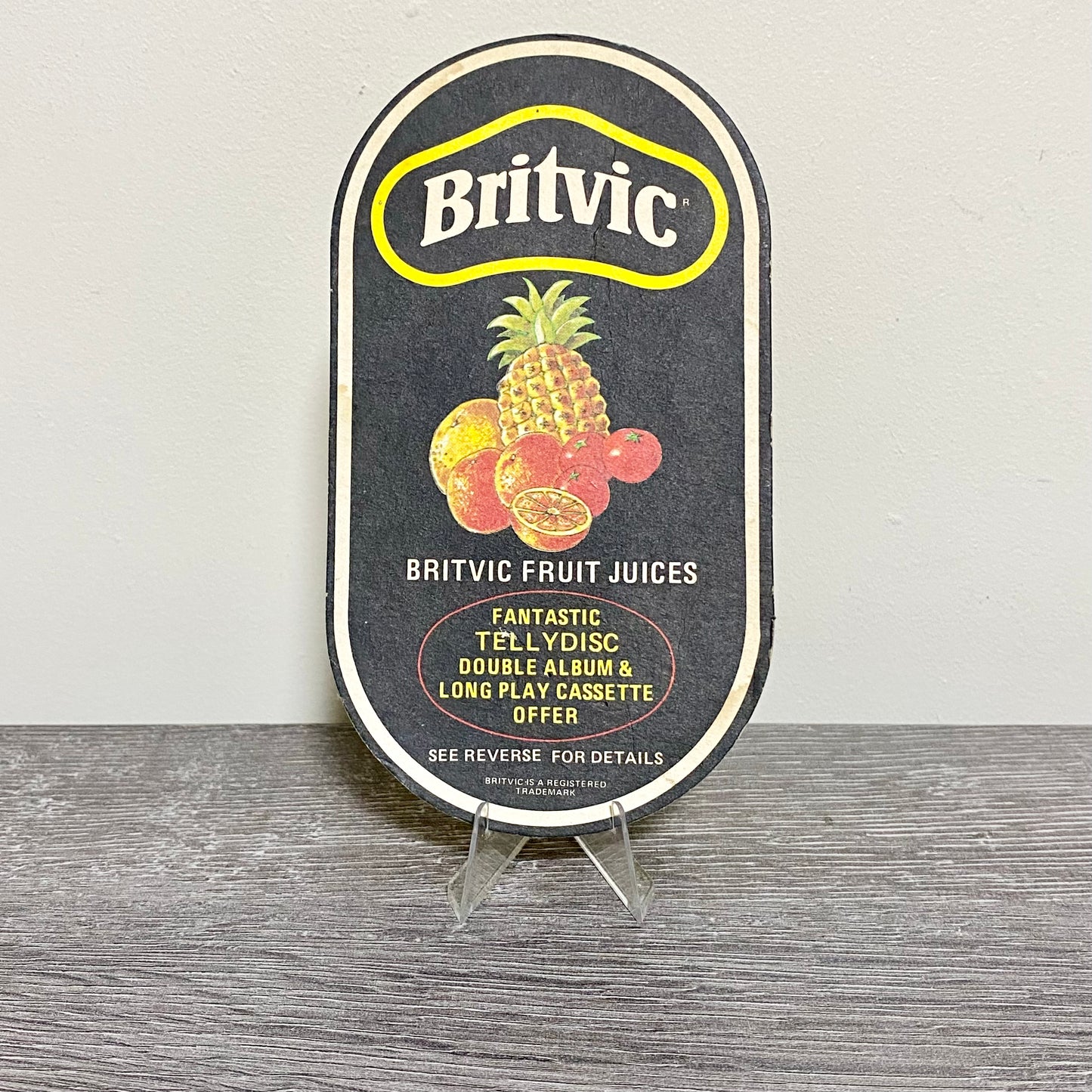 Vintage Britvic Fruit Juices Tellydisc Promo Offer Beer Mat Collectible Coaster