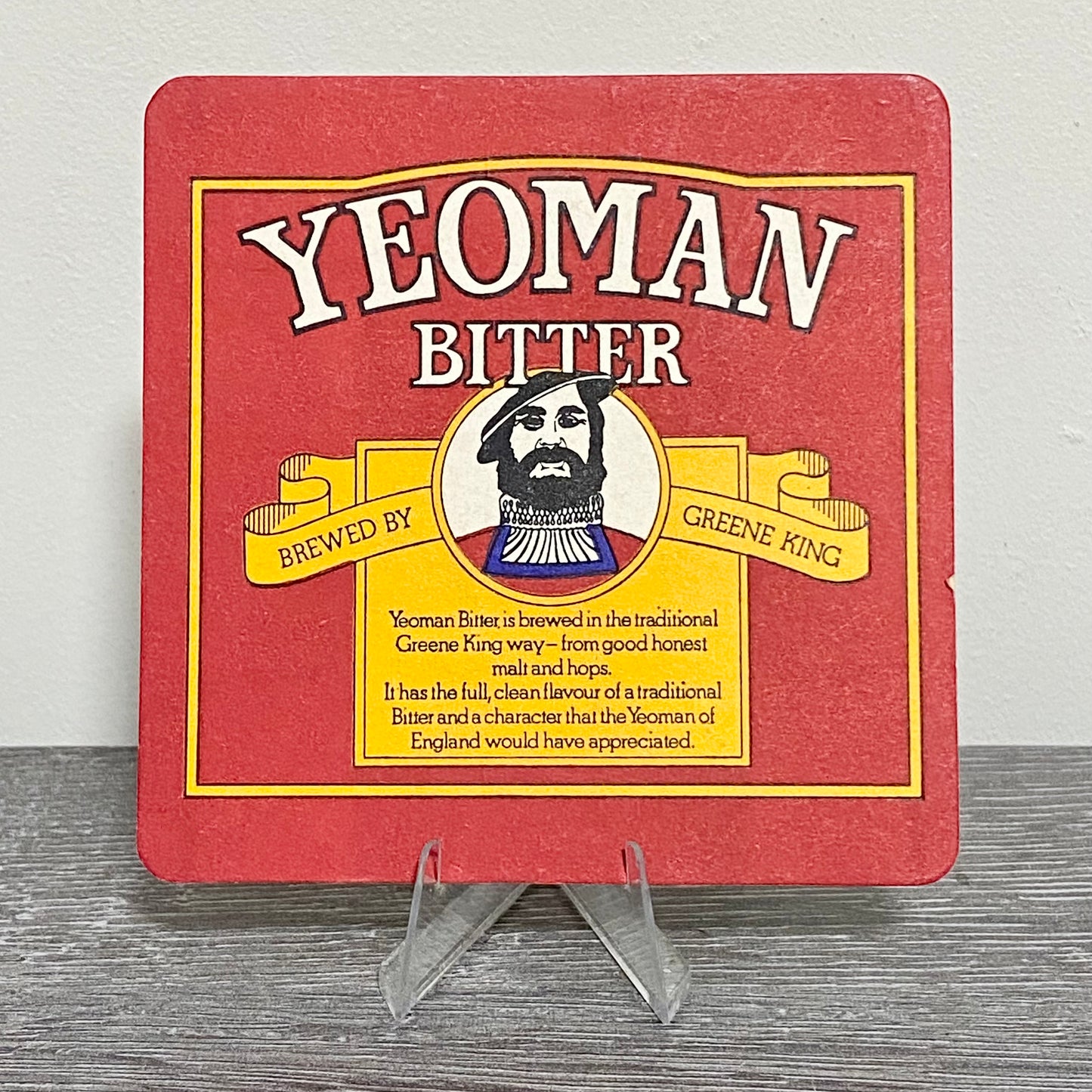 Vintage Volunteer Cavalry Yeoman Bitter Brewed By Greene King Beer Mat Coaster