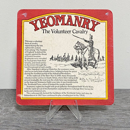 Vintage Volunteer Cavalry Yeoman Bitter Brewed By Greene King Beer Mat Coaster