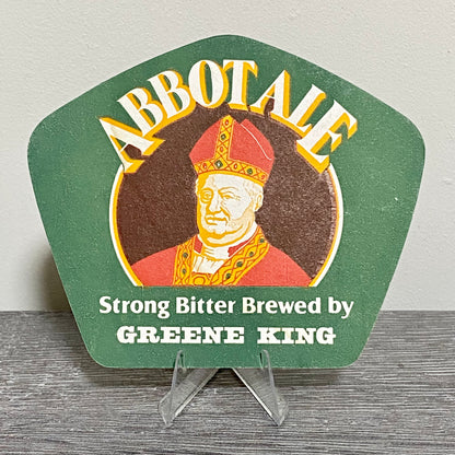 Vintage Ugly Tug Of War Abbot Ale Greene King Beer Mat Collectible Coaster Rare