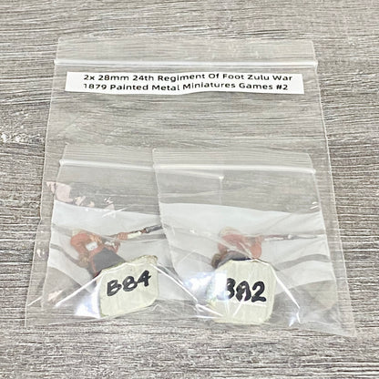 2x 28mm 24th Regiment Of Foot Zulu War 1879 Painted Metal Miniatures Games #2