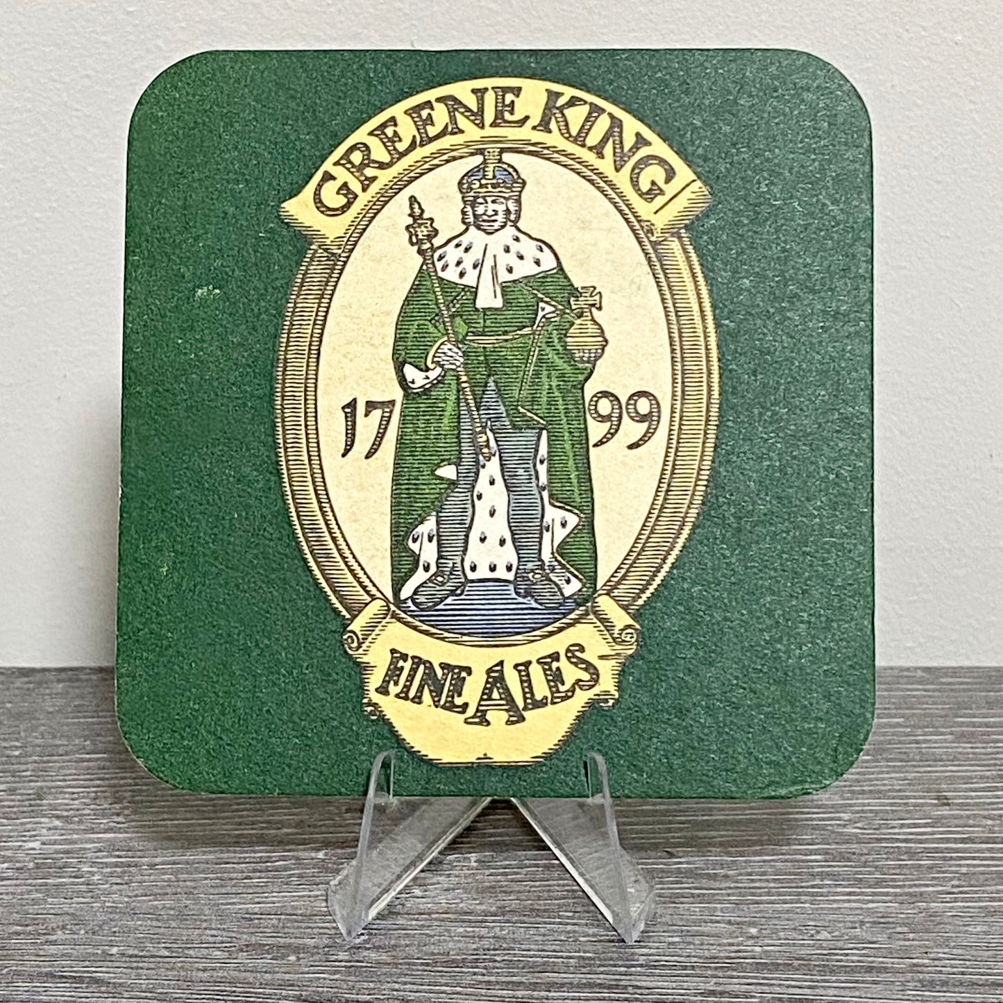 Vintage Traditional Greene King Fine Ales Brewery Beer Mat Collectible Coaster
