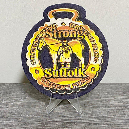 Vintage Strong Suffolk Greene King Brewery Beer Mat Collectible Bar Pub Coaster