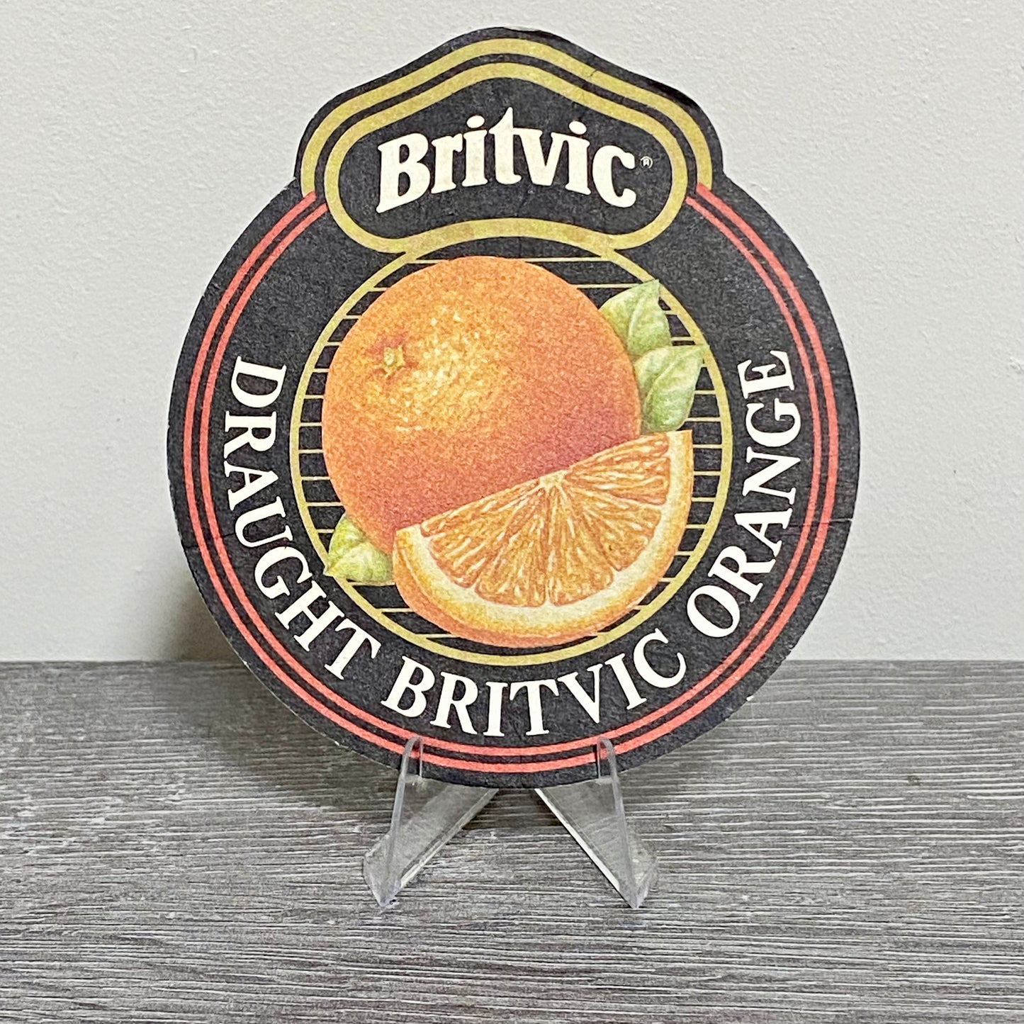 Vintage Britvic Draught Orange Fruit Beer Mat Collectible 1970s Pub Coaster Rare
