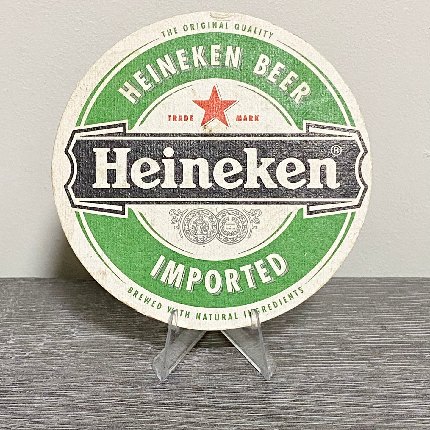 Vintage Heineken Imported Advertising Beer Mat Collectible Retro Bar Pub Coaster