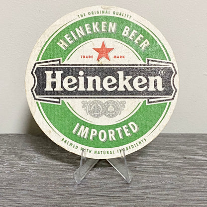 Vintage Heineken Imported Advertising Beer Mat Collectible Retro Bar Pub Coaster