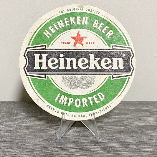 Vintage Heineken Imported Advertising Beer Mat Collectible Retro Bar Pub Coaster