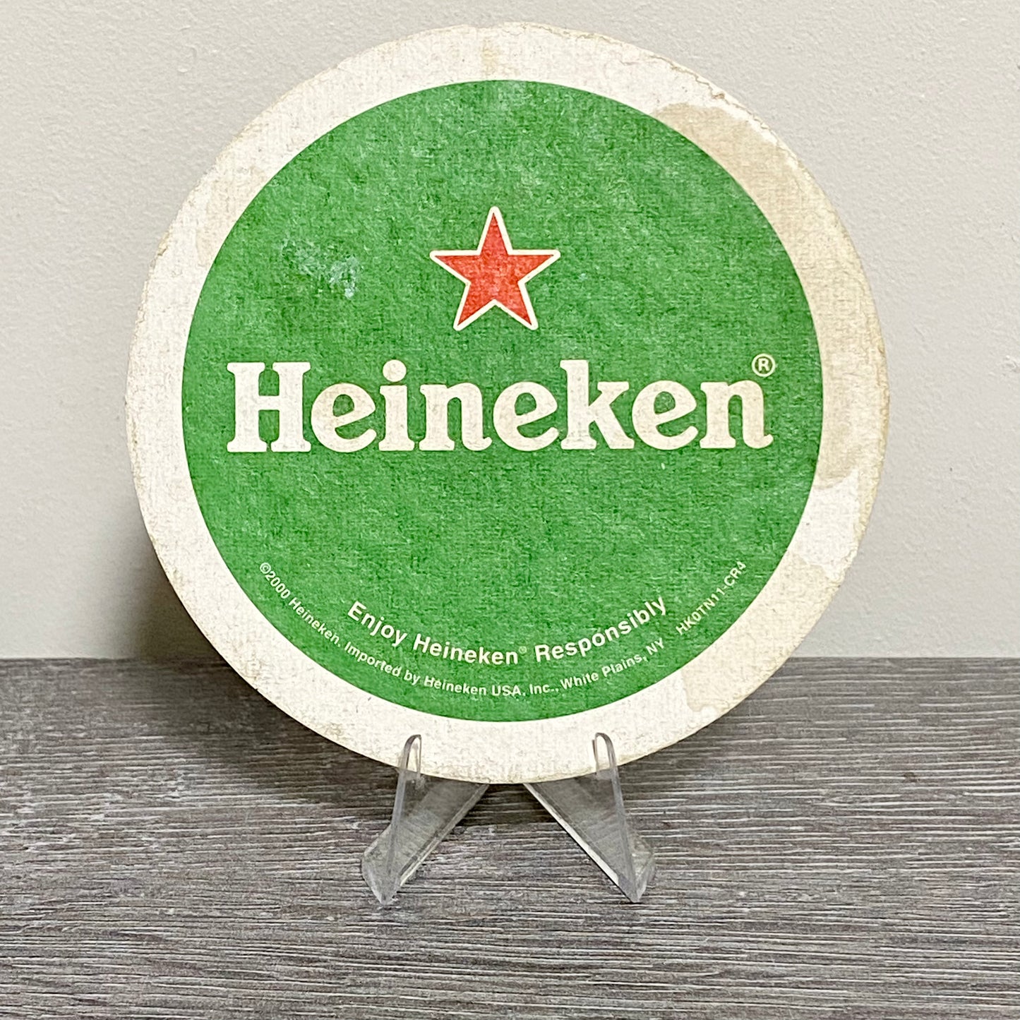 Vintage Heineken Imported Advertising Beer Mat Collectible Retro Bar Pub Coaster