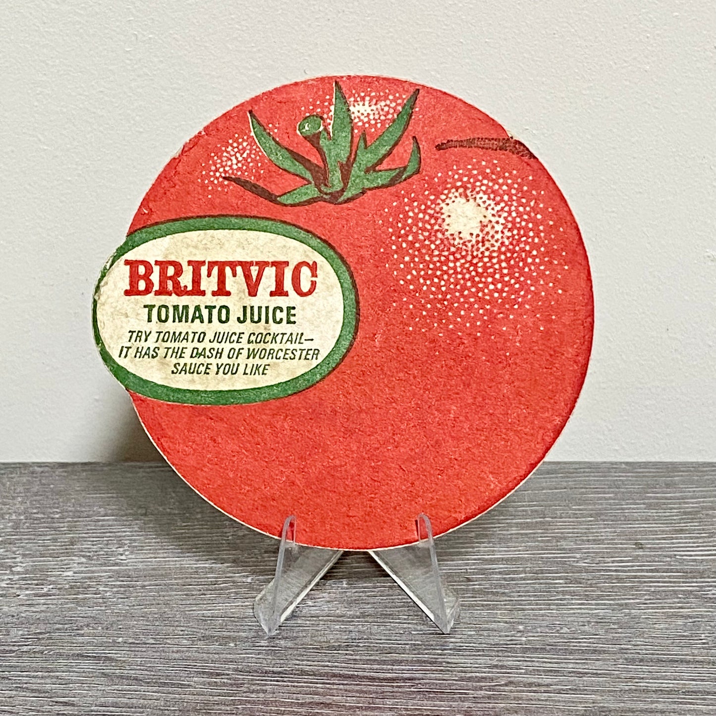 Vintage Britvic Tomato Juice Cocktail Worcester Sauce Beer Mat Pub Coaster Rare
