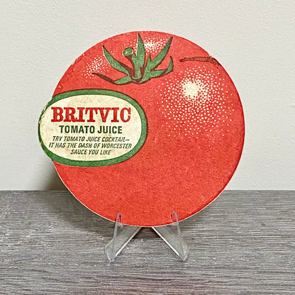 Vintage Britvic Tomato Juice Cocktail Worcester Sauce Beer Mat Pub Coaster Rare