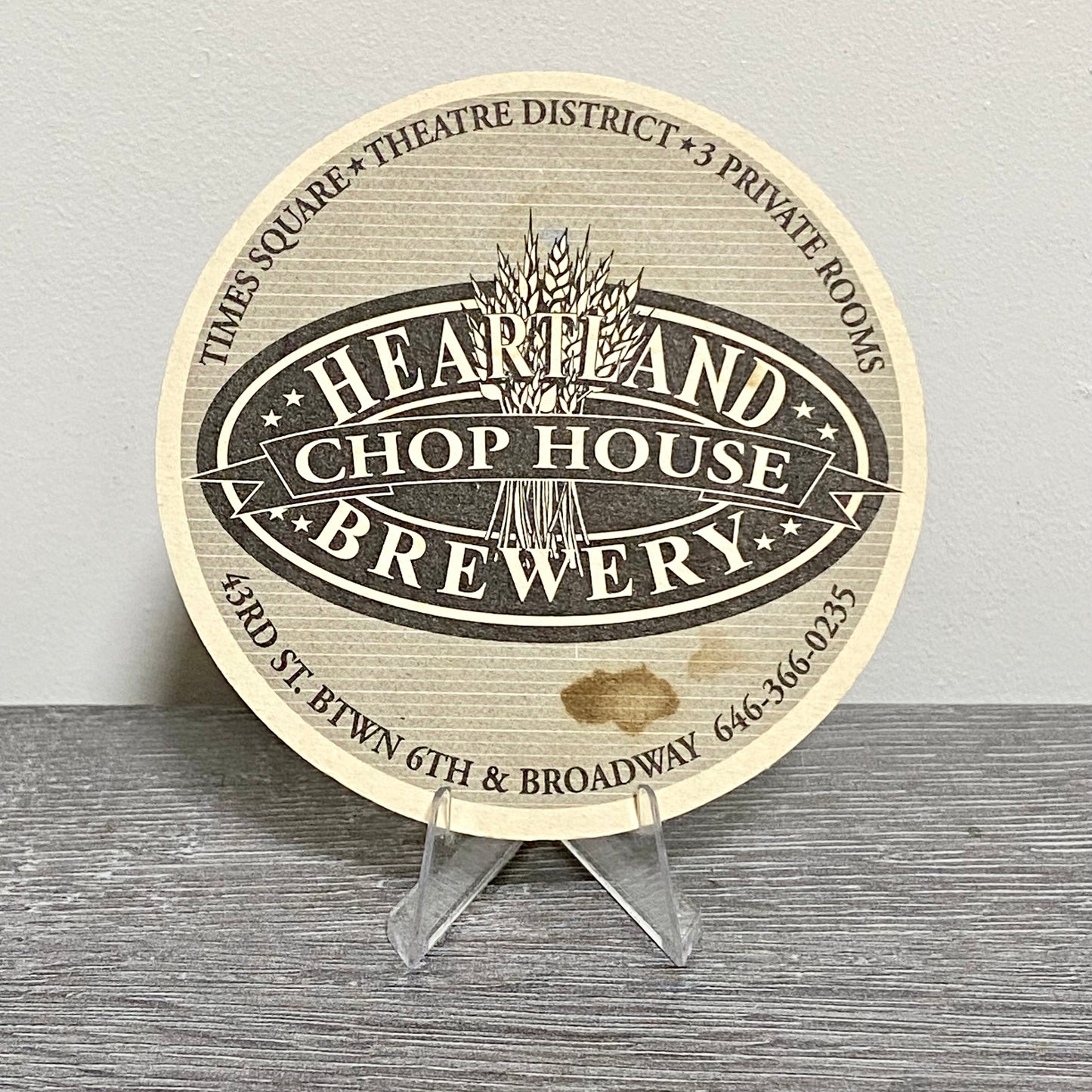 Vintage Smiling Pumpkin Ale Heartland Brewery Beer Mat New York City Pub Coaster