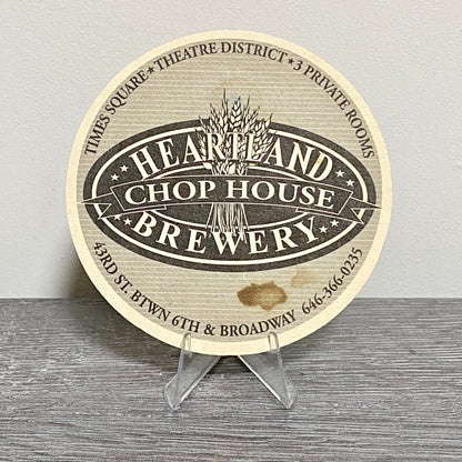 Vintage Smiling Pumpkin Ale Heartland Brewery Beer Mat New York City Pub Coaster
