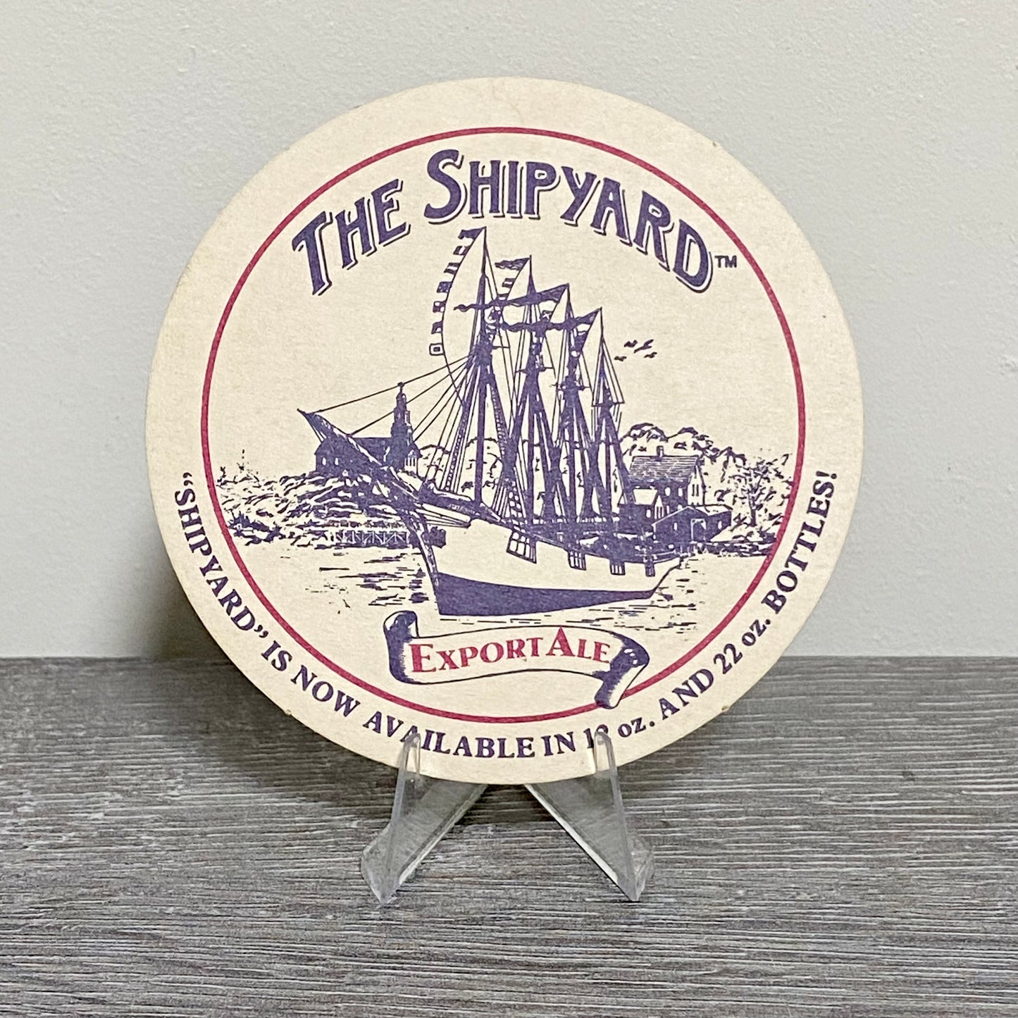 Vintage The Shipyard Brewing Export Ale Beer Mat Collectible Retro Pub Coaster