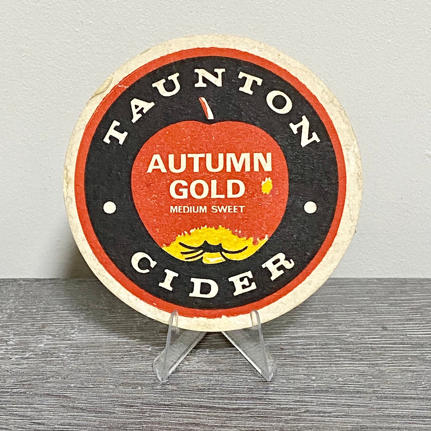 Vintage Taunton Natural Dry Cider  Autumn Gold Beer Mat Collectible Pub Coaster