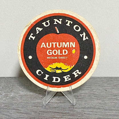Vintage Taunton Natural Dry Cider  Autumn Gold Beer Mat Collectible Pub Coaster
