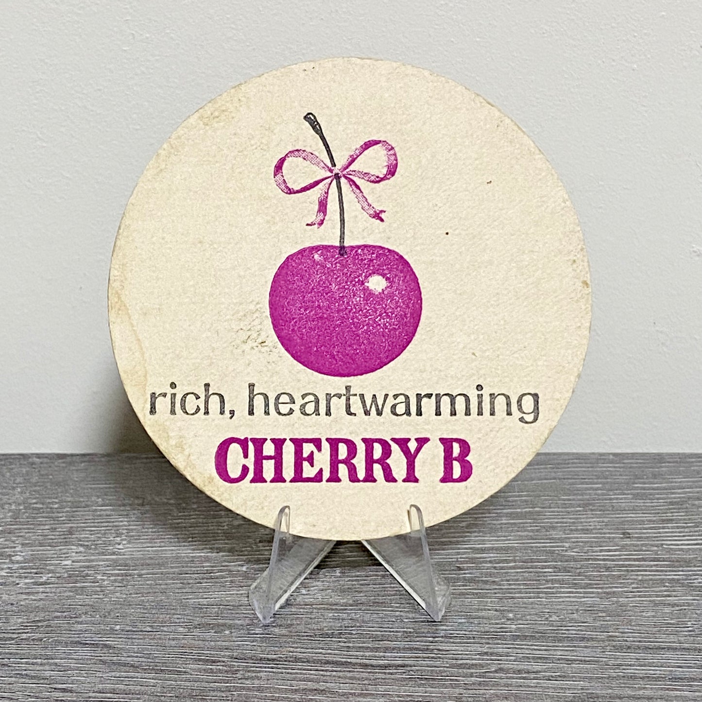 Vintage Cherry B Rich Heartwarming Beer Mat Retro British Breweriana Pub Coaster