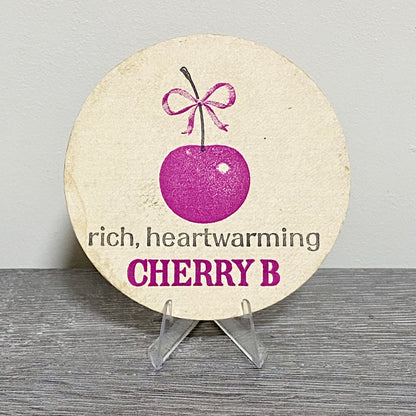 Vintage Cherry B Rich Heartwarming Beer Mat Retro British Breweriana Pub Coaster