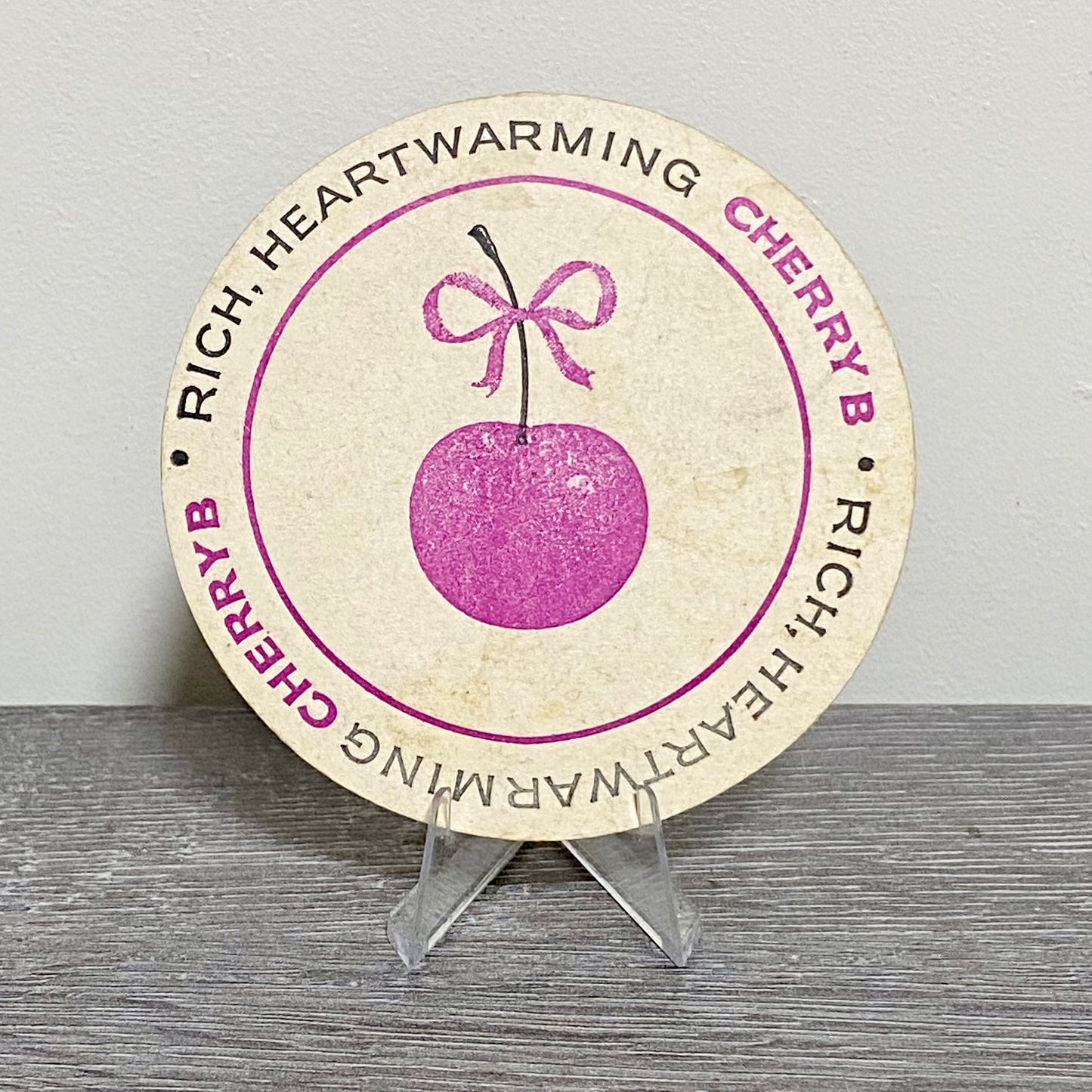 Vintage Cherry B Rich Heartwarming Beer Mat Retro British Breweriana Pub Coaster