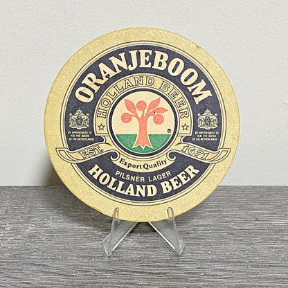 Vintage Oranjeboom Holland Pilsner Lager Beer Mat Collectible Retro Pub Coaster