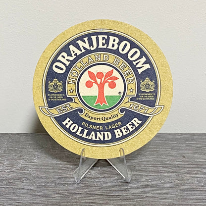 Vintage Oranjeboom Holland Pilsner Lager Beer Mat Collectible Retro Pub Coaster
