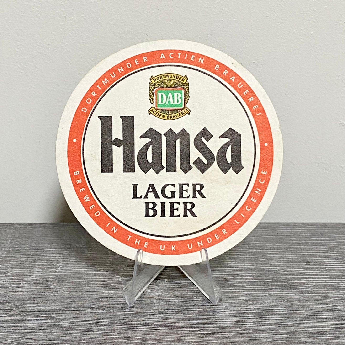 Vintage Hansa Lager Bier Beer Mat Collectible German Dortmund Retro Pub Coaster