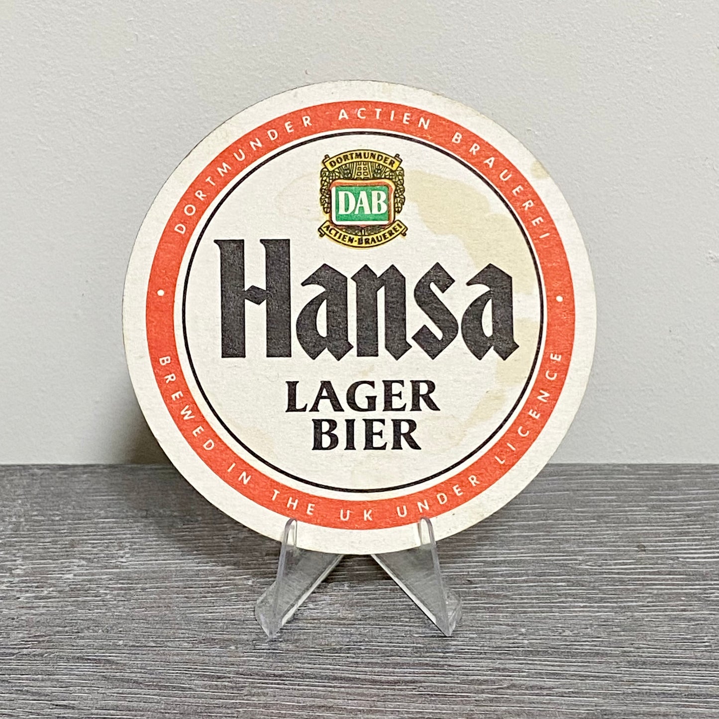 Vintage Hansa Lager Bier Beer Mat Collectible German Dortmund Retro Pub Coaster