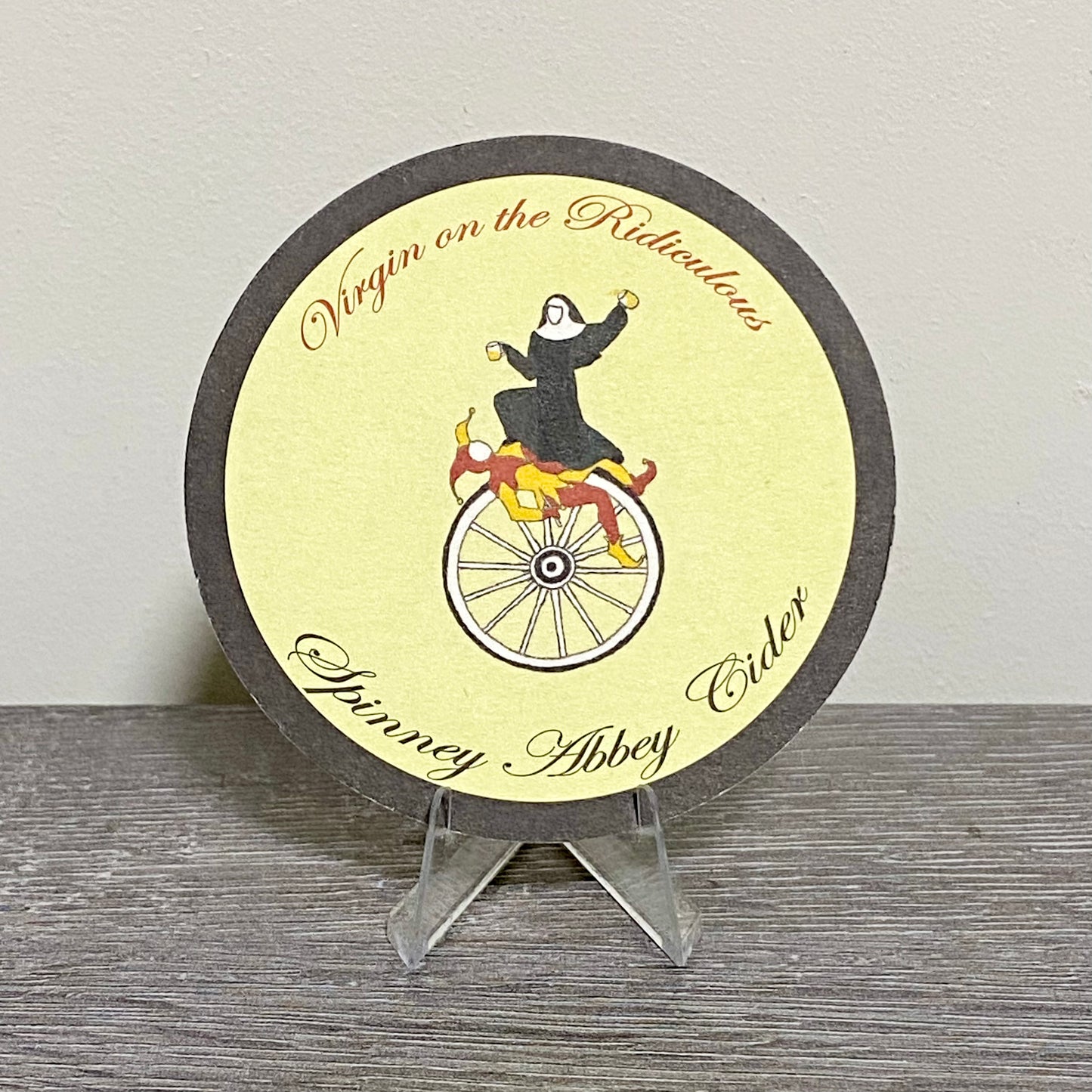 Vintage Spinney Abbey Cider Monk & Disorderly Beer Mat Retro Pub Coaster Rare