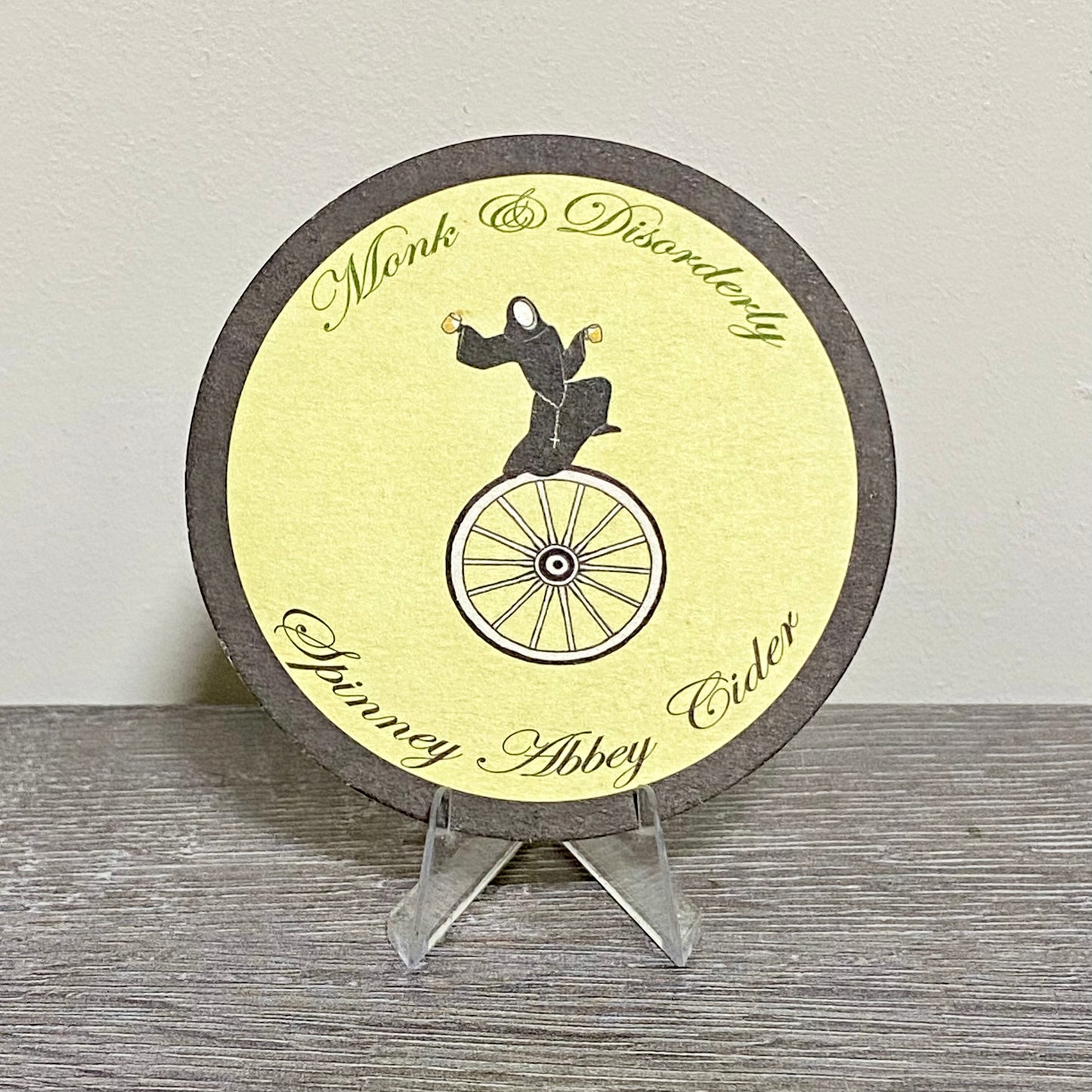 Vintage Spinney Abbey Cider Monk & Disorderly Beer Mat Retro Pub Coaster Rare