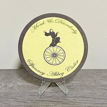 Vintage Spinney Abbey Cider Monk & Disorderly Beer Mat Retro Pub Coaster Rare